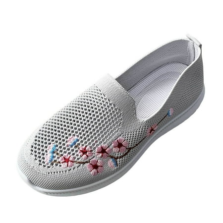 

dmqupv Walking Sneakers for Women Wide Width women s Jazz Shoes Lace-up Sneakers - Breathable Air Cushion Lady Split Sole Walking Dance Shoes Platform Grey 40
