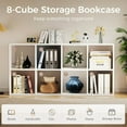 thumbnail image 6 of 8 Cube Storage Organizer, Open Back Bookshelf with Removable Panels, Vertical or Horizontal Placement, Stackable Bookcase for Living Room, Bedroom, Home Office, White, 6 of 9