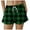 Dark Green, variant on GEWSEY Womens Plaid Shorts Casual Elastic Waist Checkered Shorts Women Trendy with Pockets (Black, 3XL)