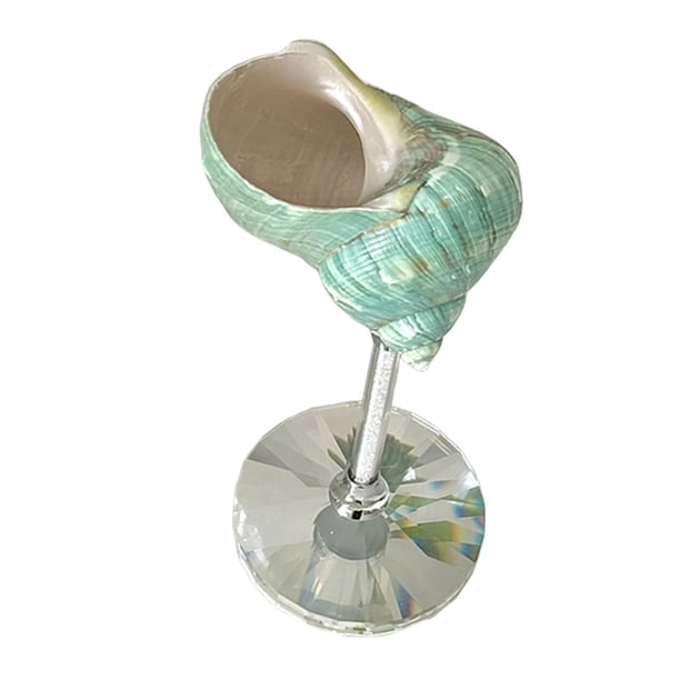 Vasos con forma de concha, copas, copas, vasos creativos multiusos de 2 x 7 pulgadas para Verde
