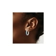 thumbnail image 3 of Gem & Harmony Synthetic Blue Opal Inlay Hoop Earrings in Sterling Silver for Women, 3 of 5