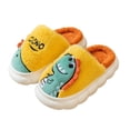 thumbnail image 6 of SAWOBUUN Kids Dinosaur House Slippers for Boys Girls Cute Cartoon Plush Fuzzy Warm Cozy Closed Toe Non-Slip Thick Sole Indoor Bedroom Shoes Toddler Little Kid, 6 of 6