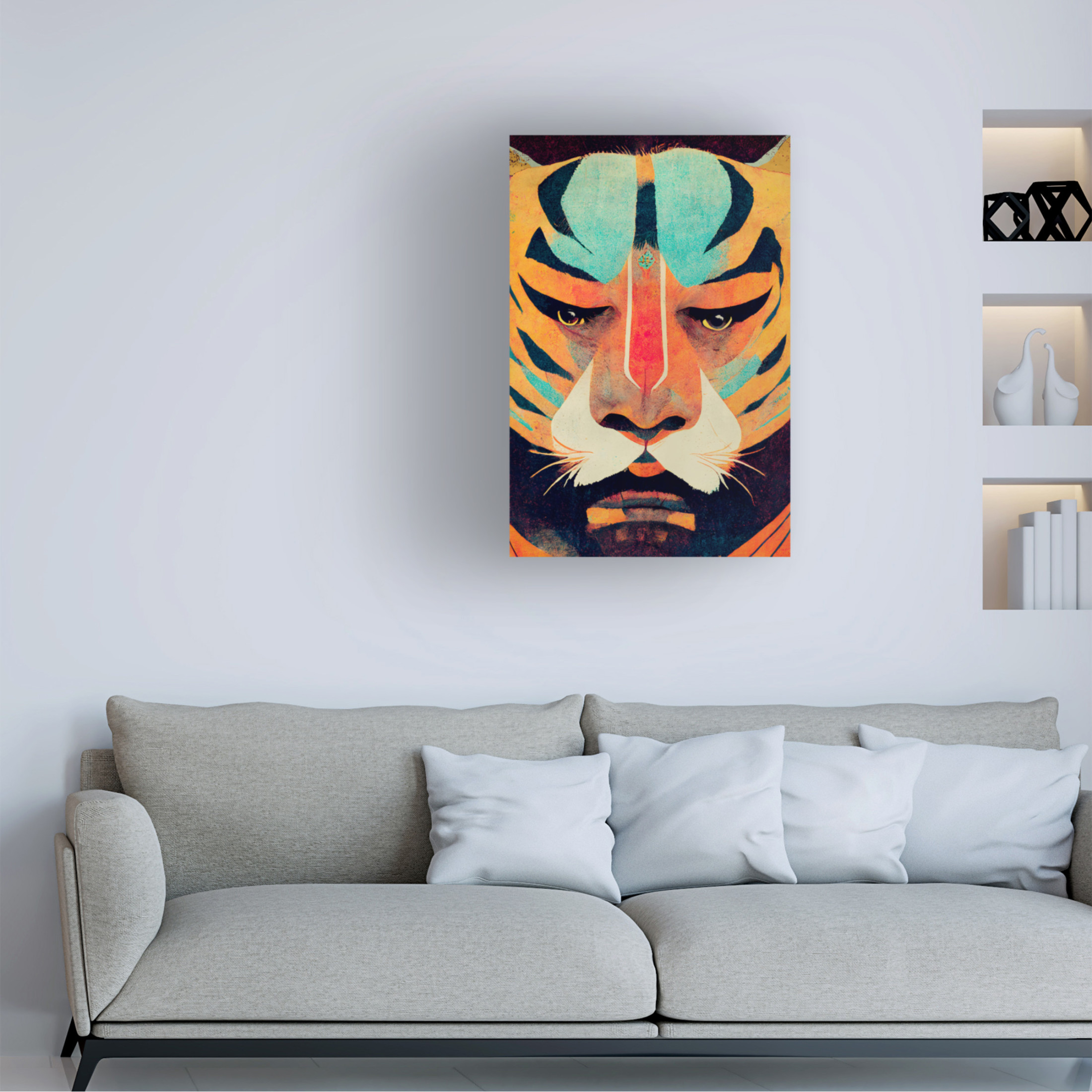 Canvas Wall Art - Treechild 'Strong Tiger' Wall Art for Living Room, Bedroom, or Office D?cor by Trademark Fine Art - 30 x 47 Inches