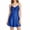 Blue, variant on Women's Sleep Dress V Neck Spaghetti Strap Lace Trim Satin Nightgown Silky Slip Dresses Comfy Loungewear Purple XS