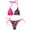 Hot Pink, variant on Odeerbi Two Piece Bikini Lace Up Triangle Swimsuit Erogenous Strap Swimwear Color Matching Splicing Beachwear Hot Pink