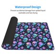 thumbnail image 3 of Rateoe Blue Skull Flower Print Mouse Pad - Extended Large Gaming Mousepad,Non-Slip Stitched Edge,16x29.5 Inch, 3 of 8