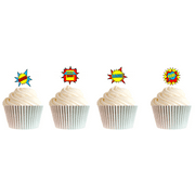 24pk Boys's Super Hero Theme Edible Cake Decoration Toppers