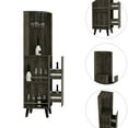 thumbnail image 3 of Modern Corner Bar Cabinet - Dark Brown Color, Cup Rack Feature Storage Rack, Shelves For Utility, 3 of 7
