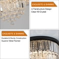 thumbnail image 5 of Living Room Lighting 20" Luxury Crystal Flush Mount Ceiling Light with Black Finish – Elegant 6-Light Chandelier for Living Room, Dining Room, or Bedroom (Bulb Not Included),Living Room Ceiling Light, 5 of 9