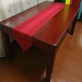 thumbnail image 5 of Lace Table Flag Piano Frame Shoe Cabinet Tea Table Mat Dust Proof Cloth Table Towel Holiday Table Flag White and Red, 5 of 5