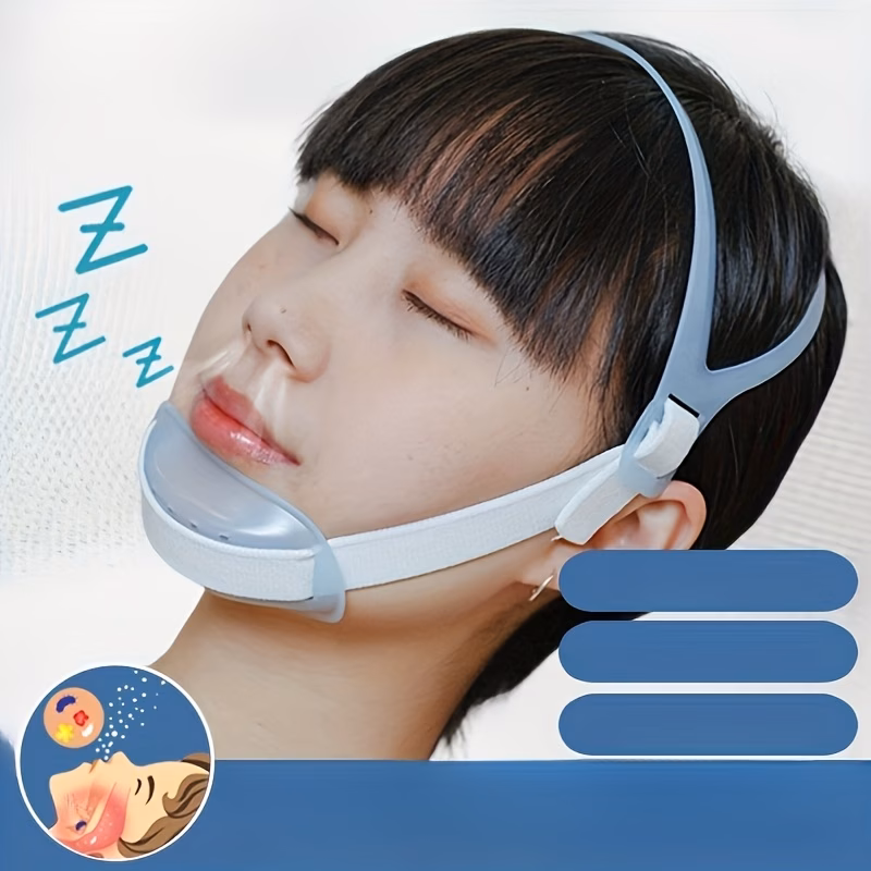 Anti-Snoring Jaw Belt & Chin Support, Adjustable Ergonomic Design, Comfortable Sleep Aid for Men & Women, No Power Needed, Secure Fit