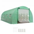 thumbnail image 1 of Outsunny Walk-in Tunnel Greenhouse Plant Hot House with Support Rods, Green, 1 of 10