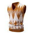 thumbnail image 1 of Birdeem Man Color Match Knit Tartan V-Neck Waistcoat, 1 of 3