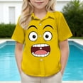thumbnail image 5 of WRKEKC Boys Button Down Shirt Short Sleeve Print Pocket School Uniform Casual Summer Daily Tee Blouse 2-15 Years, 5 of 8