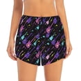 thumbnail image 2 of Balery Colorful Guitar Pantalones cortos deportivos para mujer con forro y dos bolsillos, elásticos, para entrenamiento, gimnasio, yoga-XX-Large, 2 of 7