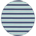 thumbnail image 6 of Oriental Weavers Meridian Area Rug 5701B Blue Lines Stripes 7' 10" x 7' 10" Round, 6 of 9