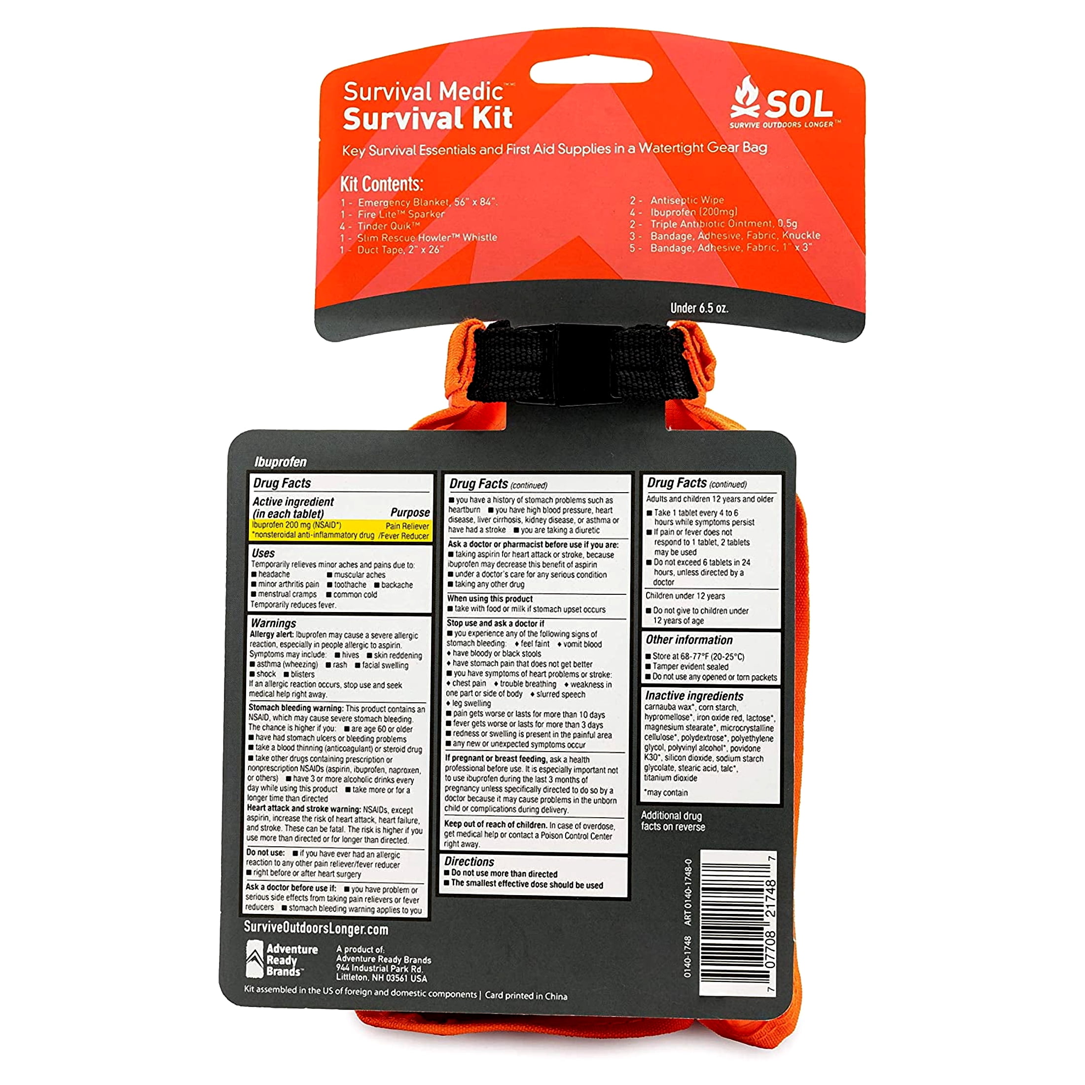 SOL Survive Outdoors Longer Survival Medic Kit in Dry Bag