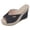 Black, variant on Rokment Cotton Linen Espadrilles Platform Wedge Sandals for Women 2026 Summer Beach Trendy Casual Peep Toe Extra Chunky Heeled Slip on Slides Backless Dressy Slippers Beige Size 6