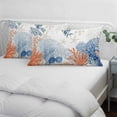 thumbnail image 4 of Orange Navy Blue Coral Throw Pillow Covers, Summer Beach Coastal Ocean Soft Breathable Pillow Cases with Invisible Zipper for Sleeping, Standard Pillowcases for Couch Bed Sofa Chair 20x26 Inches, 4 of 9