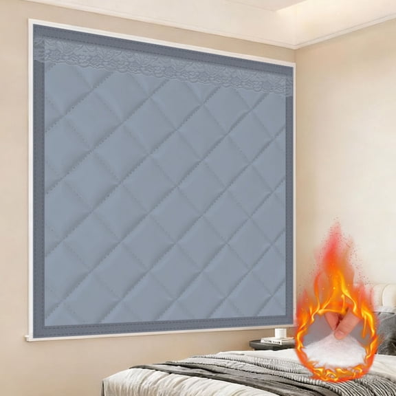 Window Insulation for Winter, Windows Insulation Kit Thermal Insulated Window Cover with Adhesive Tape, Insulated Curtains for Winter Windows Blanket in Bedroom Attic RV