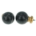 thumbnail image 2 of MERIVILLE 1" Single Curtain Rod Set, Adjustable 28–48 Inches, Black Marble Ball Finials, Royal Gold, 2 of 2