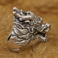 thumbnail image 5 of LINSION PurpleRed CZ Eyes 925 Sterling Silver Details Dragon Ring TA455 US Size 15, 5 of 16
