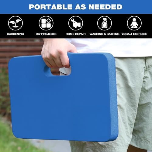 Extra Thick Kneeling Pad, Soft Foam Cushioning for Knee, Large Foam Kneeler Mat for Gardening, Bathing Baby, Workout Supplies, 17.5 x 11 x 1.5 in, Blue
