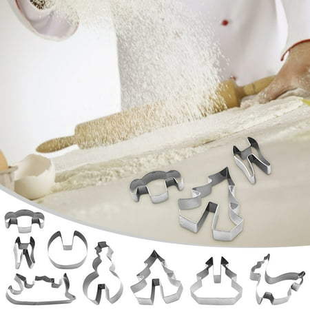 

Pine Tree Cookie Cutter Holiday Cookies Molds - Stainless Steel Biscuit Shape Mold for Party Baking Snowman Santa Claus Christmas Tree Reindeer Snowflake