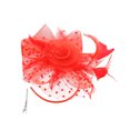thumbnail image 1 of fastboy Chapeau de Mariage, Couvre-Chef en Plumes, Coiffe de Cocktail, Fleurs pour Cheveux - Rouge, 1 of 9