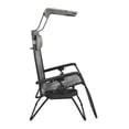 thumbnail image 3 of Bliss Hammocks GFC-451WP 31 Inch Zero Gravity Chair with Canopy and Tray, Gray, 3 of 5