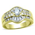 thumbnail image 1 of Bague en Acier Inoxydable avec Grade AAA CZ Transparent pour Femmes Style Pierre Claire TK10528G Taille 5, 1 of 4