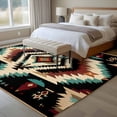 thumbnail image 4 of 5'x7' Area Rugs, Boho Brown Teal Red Indoor Outdoor Area Rug for Living Room Bedroom, Southwestern Geometric Abstract Vintage Washable Bathroom Rugs Kitchen Floor Carpet Mats Home Decor Aesthetic, 4 of 8