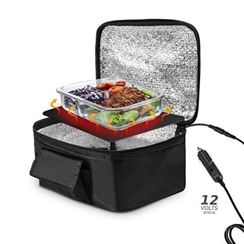 Portable Food Warmers Electric Heater Lunch Box Mini Oven 12V Car Power Black US 