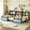 Gray, variant on Twin Montessori Floor Bed with High Safety Rails, Bed Frame with Storage Bookcase& Shelves& Fabric Drawers, Sturdy Wooden Platform Bed Frame, White