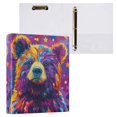 thumbnail image 3 of Haosy Hardcover 3 Ring Binder 1.5 Inch Ring Decorative Binder Organizer for Home School Office, Colorful Bear and Star, 3 of 10