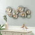 thumbnail image 6 of LuxenHome Distressed Grey and Gold Metal Modern Flower Wall Decor, 6 of 6