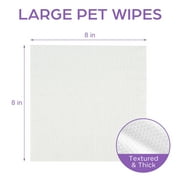 Prime Pets Pet Grooming Wipes for Dogs Cats, 8x8 in Jumbo Deodorizing Wipes, Lavender Scented,100 Ct