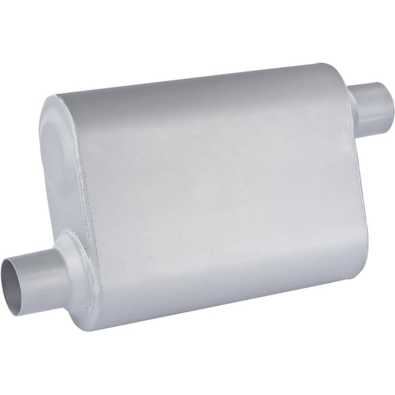 JEGS Chambered Deep-Tone Muffler 2.250 in. Offset Inlet / Offset Outlet