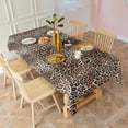 thumbnail image 2 of Brown and Black Leopard Print Rectangle Tablecloth 60"x102",Waterproof Polyester Rectangle Table Cloth, Wipeable Spillproof Polyester Tablecloth for Dining, Camping, Indoor and Outdoor, 2 of 6