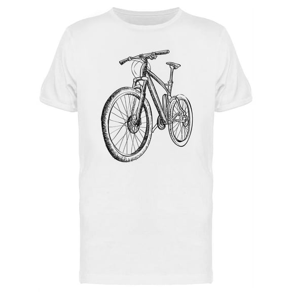 Realistic Bicycle Sketch   T-Shirt Men -Image by Shutterstock, Male x-Large