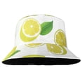 thumbnail image 2 of Lemon Women Reversible Bucket Hat Summer Travel Lightweight Foldable Beach Outdoor Hat - White, 2 of 3