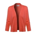 thumbnail image 2 of FashionOutfit Women's Solid Soft Stretch 3/4 Sleeve Layer Bolero Cardigan, 2 of 3