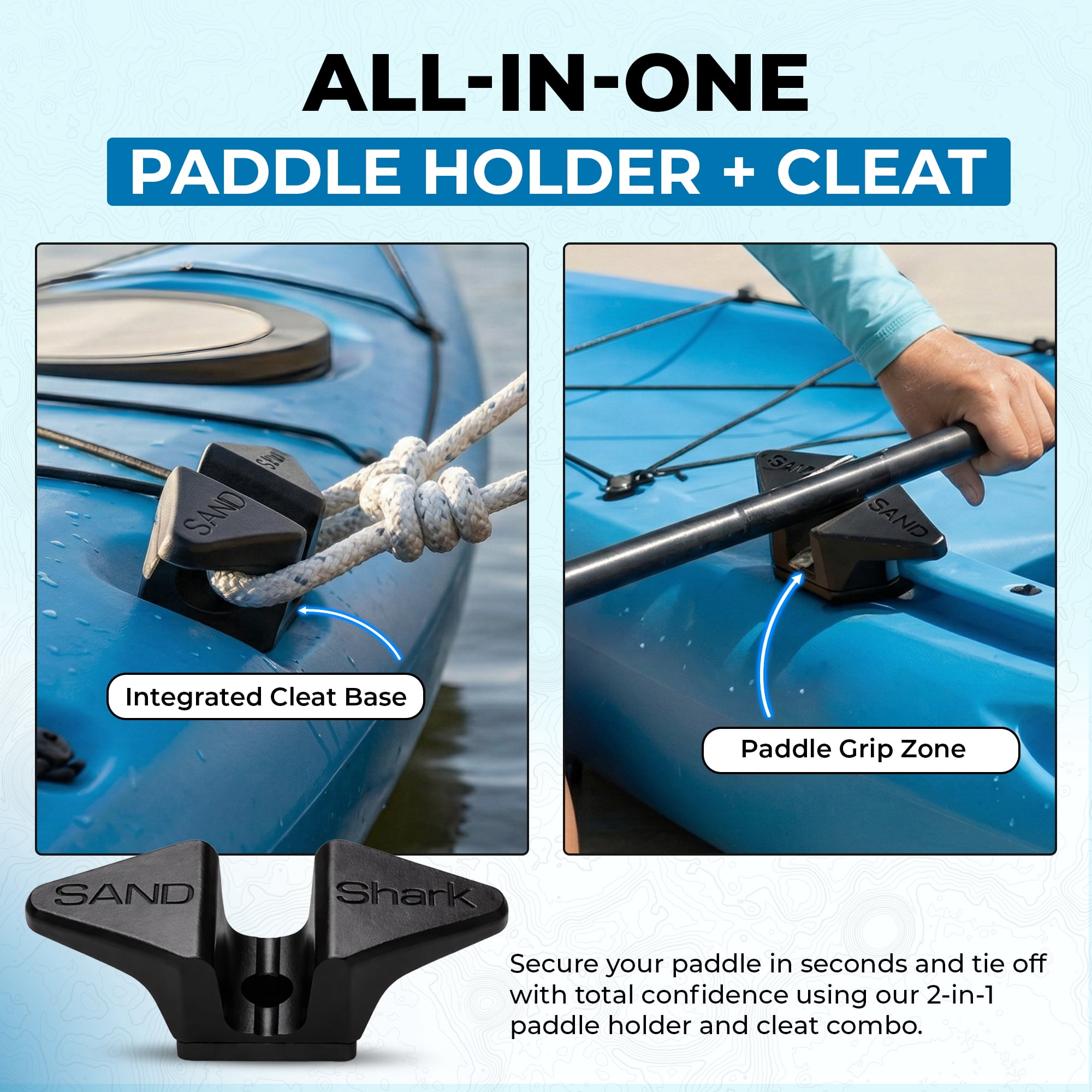 Sand Shark Kayak Cleat - Paddle Holder 2 Count