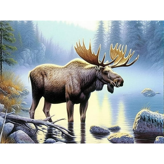 5D DIY Diamond Painting Kit "Animals" Round Diamond Art Crafts for Adults, Suitable for Wall Decoration, Bedroom and Home Decoration