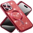thumbnail image 5 of for iPhone 15 Pro Case Magnetic Clear Sillicone Glitter Bling Women Girly Cute Slim Soft TPU Luxury Protective Phone Cases with MagSafe for iPhone 15 Pro, 5 of 10