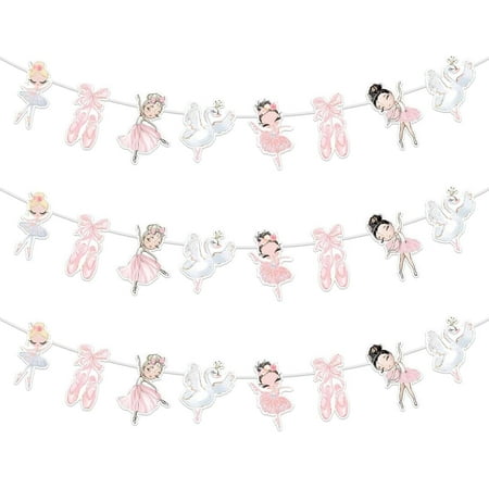 Kreatwow Ballet Garland Ballet Party Decoration Ballet Party Banner Ballerina Party Decor Ballerina Party Hanging Supply for Ballet Dancing Girl Ballerina Party Baby Shower Birthday Wedding