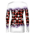 thumbnail image 5 of Ribbed Knit Long Sleeve Shirts for Women Stretch Slim Fit Christmas Tee Tops Xmas Tshirts, 5 of 6