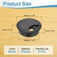thumbnail image 2 of Desk Grommet 2", Plastic Desk Hole Cover Cable Grommet Cord Hole Cover Table Wires Organizer, Black 4 Pcs, 2 of 7