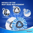 thumbnail image 4 of KEEPOW RinseClean Spin Mop Replacement Head, 6 Pack Microfiber Mop Refills Compatible with EasyWring RinseClean 2 Tank System for Floor Cleaning, 4 of 7