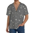 thumbnail image 3 of KLL Airplane Routes Around The World Print Men's Shirt Short Sleeve Button Down Summer Cuba Beach Shirts- Medium, 3 of 7